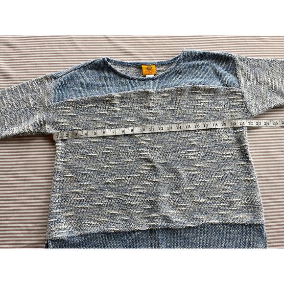 Ruby Rd Women's Petite M Blue Colorblock 3/4 Sleeve Knit Top spring casual - Picture 2 of 6